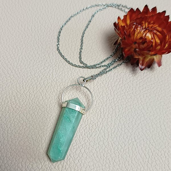 Přívěsek dvojšpice zelený avanturín (1)